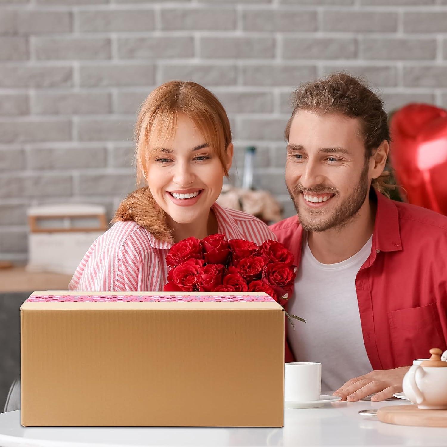 imageWhaline Halloween Packing Tape 100 Yard Cute Ghost Decorative Sticky Gift Wrapping Tape for DIY Crafts Small Business Sealing Boxes Mail Boxes SuppliesRed Love Heart