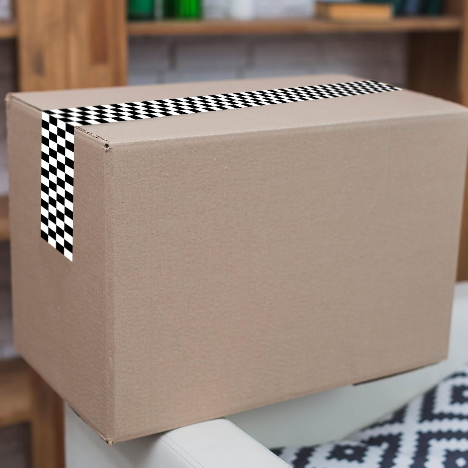 imageWhaline Halloween Packing Tape 100 Yard Cute Ghost Decorative Sticky Gift Wrapping Tape for DIY Crafts Small Business Sealing Boxes Mail Boxes SuppliesCheckered Flag