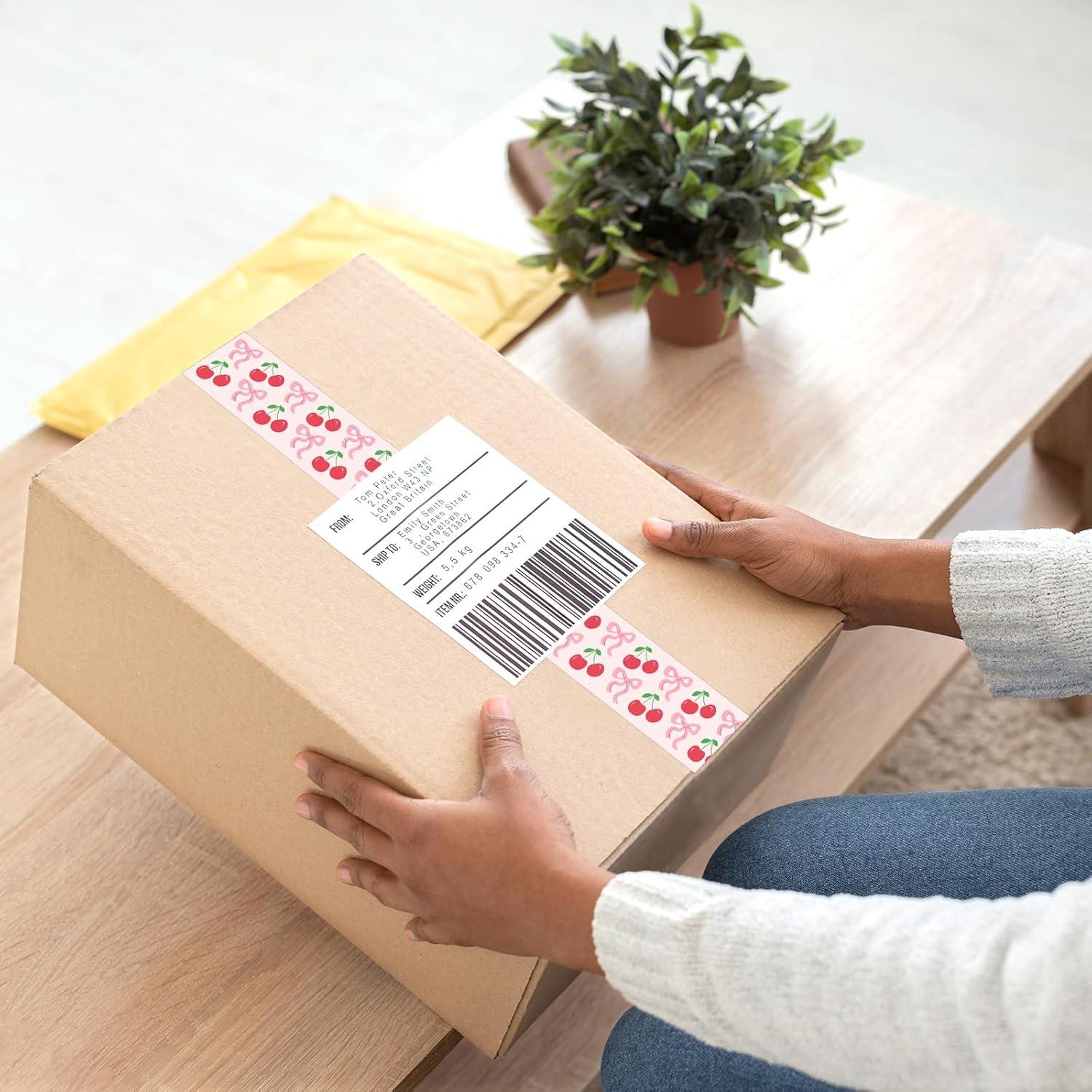 imageWhaline Halloween Packing Tape 100 Yard Cute Ghost Decorative Sticky Gift Wrapping Tape for DIY Crafts Small Business Sealing Boxes Mail Boxes SuppliesCherry