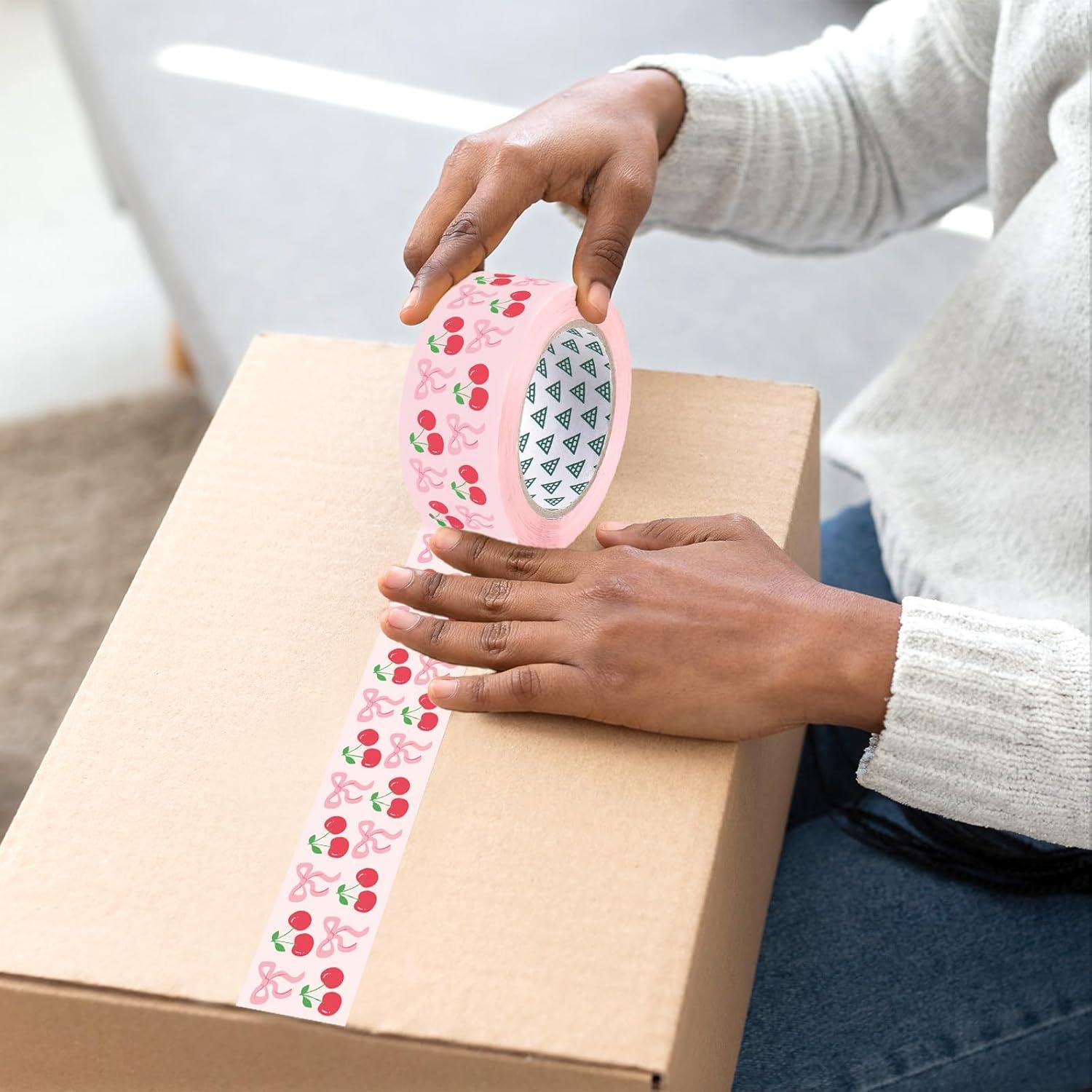 imageWhaline Halloween Packing Tape 100 Yard Cute Ghost Decorative Sticky Gift Wrapping Tape for DIY Crafts Small Business Sealing Boxes Mail Boxes SuppliesCherry