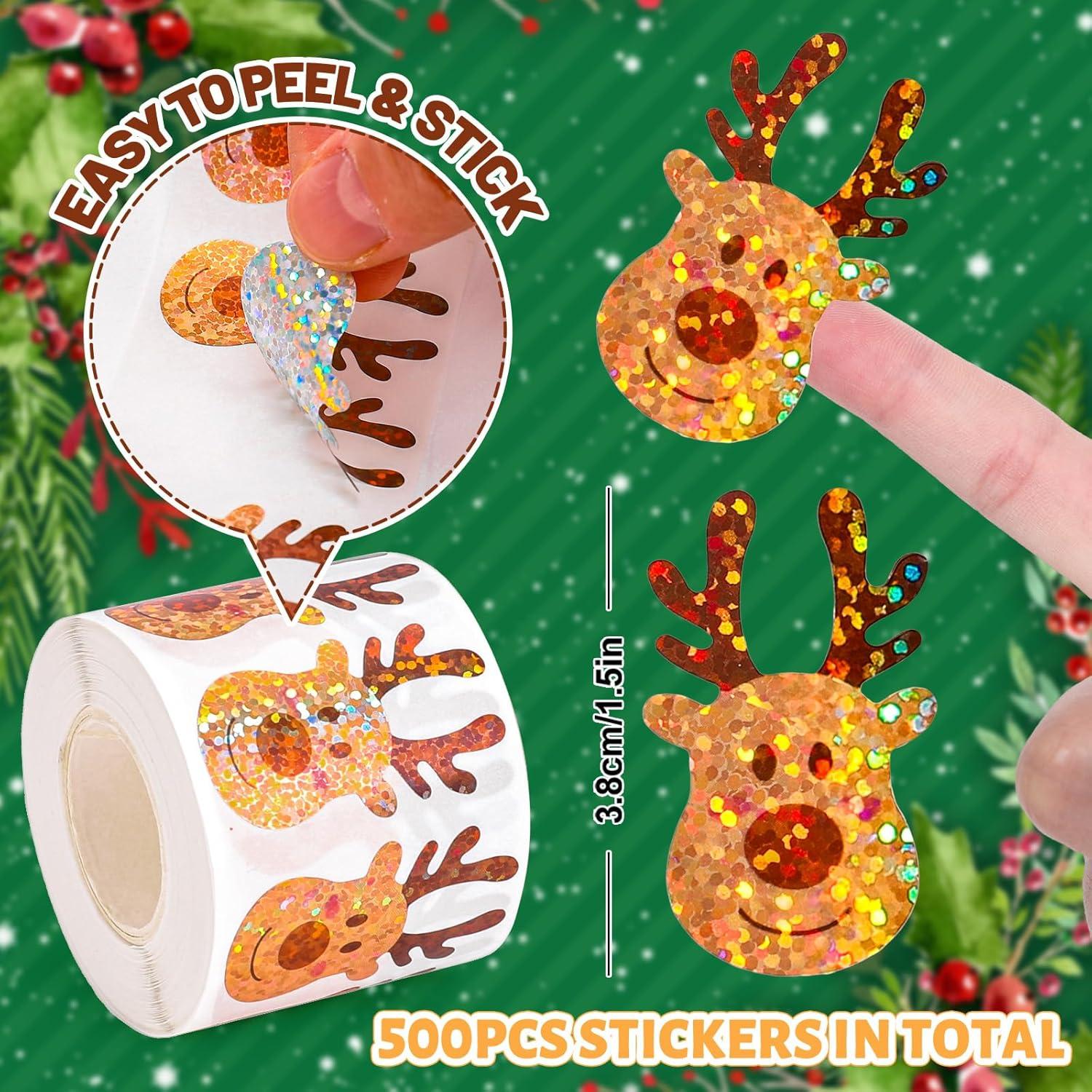 imageWhaline Halloween Pumpkin Stickers Roll Laser Pumpkin Shape Waterproof Decals Orange Sparkly SelfAdhesive Stickers for Halloween Trick or Treat Party Envelope Scrapbook Decor 500PcsDeer