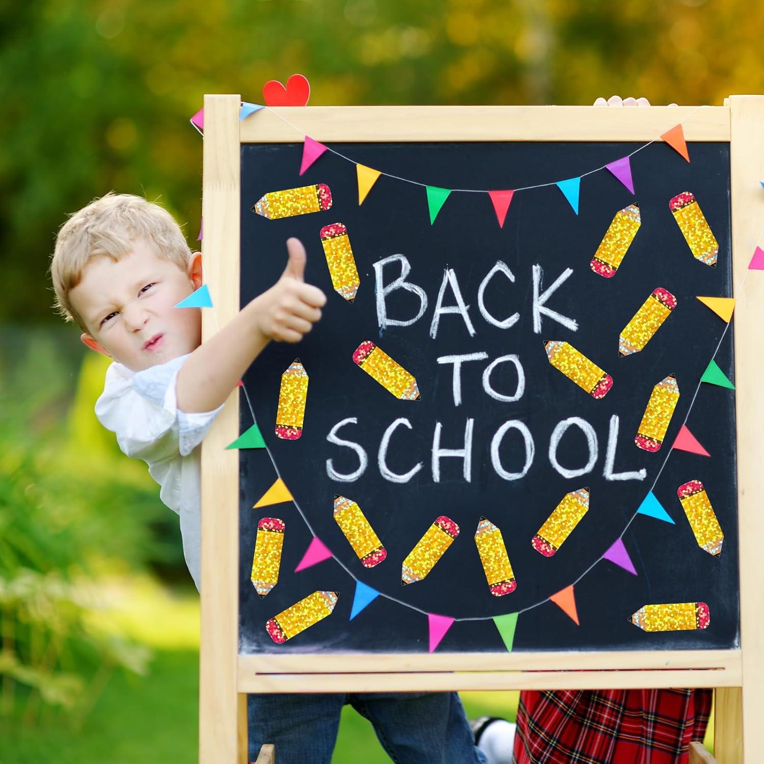 imageWhaline Halloween Pumpkin Stickers Roll Laser Pumpkin Shape Waterproof Decals Orange Sparkly SelfAdhesive Stickers for Halloween Trick or Treat Party Envelope Scrapbook Decor 500PcsPencil