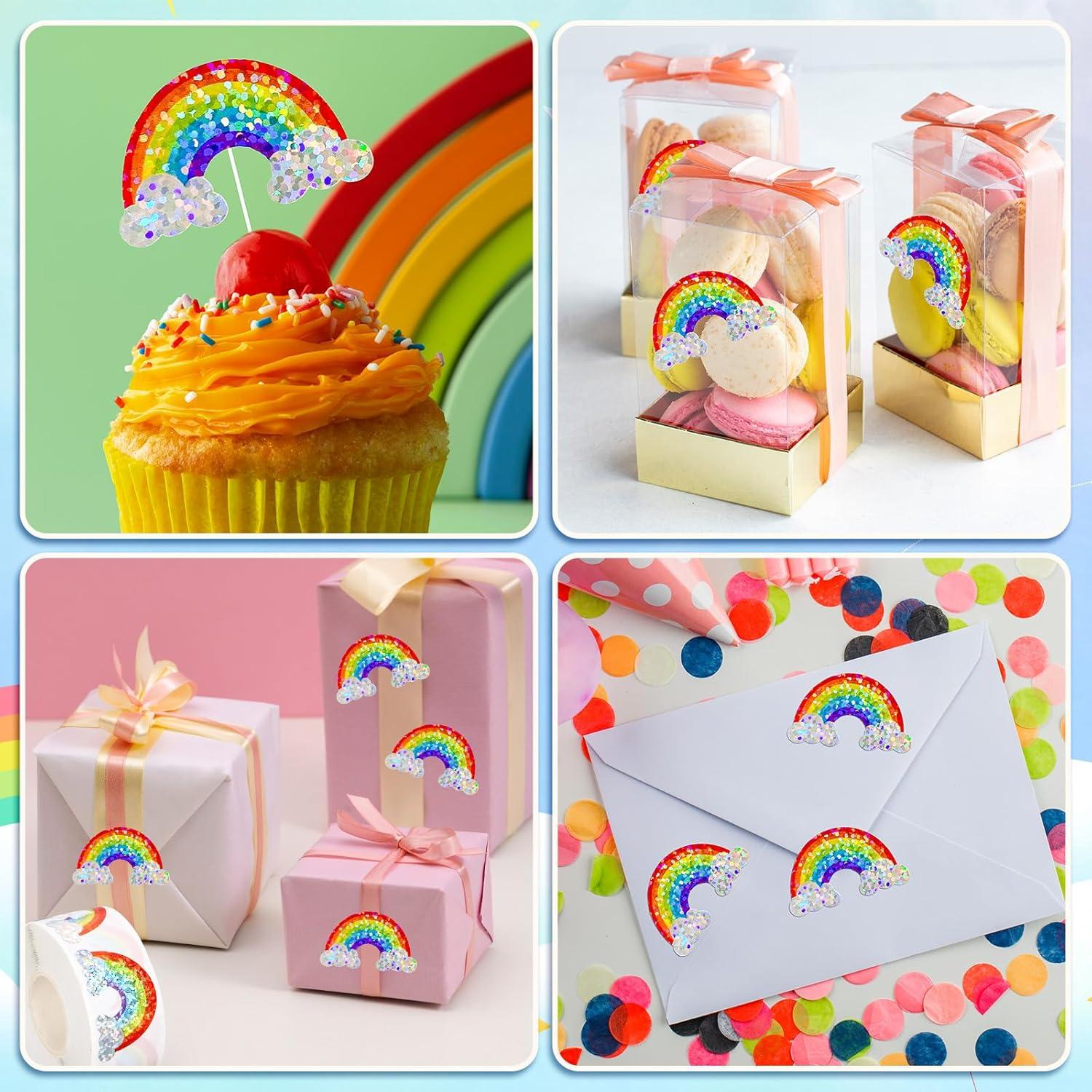 imageWhaline Halloween Pumpkin Stickers Roll Laser Pumpkin Shape Waterproof Decals Orange Sparkly SelfAdhesive Stickers for Halloween Trick or Treat Party Envelope Scrapbook Decor 500PcsRainbow