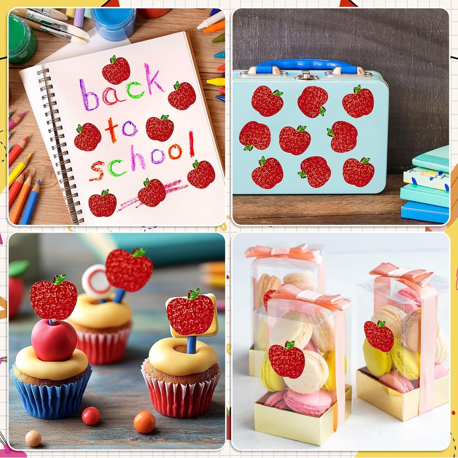 imageWhaline Halloween Pumpkin Stickers Roll Laser Pumpkin Shape Waterproof Decals Orange Sparkly SelfAdhesive Stickers for Halloween Trick or Treat Party Envelope Scrapbook Decor 500PcsApple