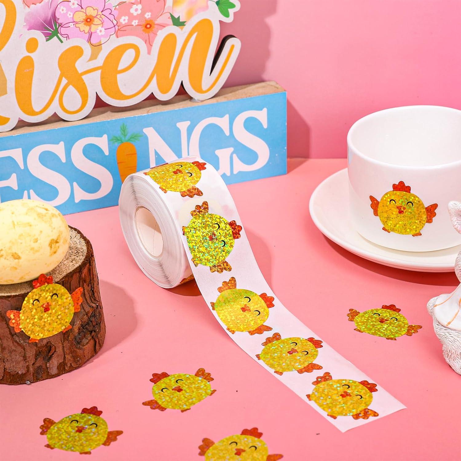 imageWhaline Halloween Pumpkin Stickers Roll Laser Pumpkin Shape Waterproof Decals Orange Sparkly SelfAdhesive Stickers for Halloween Trick or Treat Party Envelope Scrapbook Decor 500PcsChick