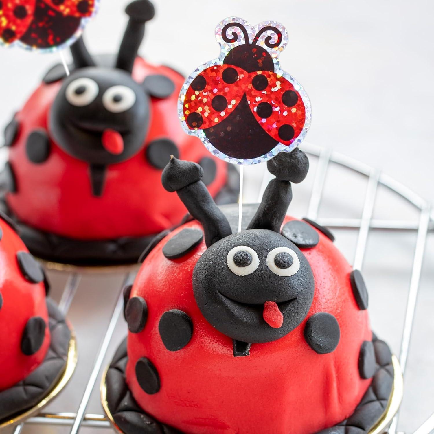 imageWhaline Halloween Pumpkin Stickers Roll Laser Pumpkin Shape Waterproof Decals Orange Sparkly SelfAdhesive Stickers for Halloween Trick or Treat Party Envelope Scrapbook Decor 500PcsLadybug