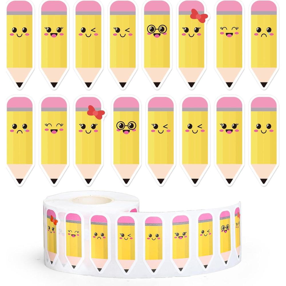 imageWhaline 1000Pcs Fall Thanksgiving Pumpkin Stickers Roll Pumpkin Shaped Decals Colorful Buffalo Plaid Pumpkin Pattern SelfAdhesive Sticker Autumn Sealing Labels for Fall Harvest Party Supply 8 DesignPencil