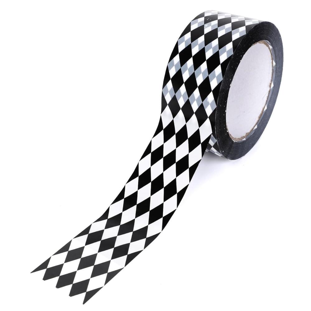 imageWhaline 109 Yard Halloween Packaging Tape Black Spider Web Bat Spider Pattern Tape Waterproof Shipping Tape for Small Business DIY Crafts Box Carton DecorDiamond Plaid