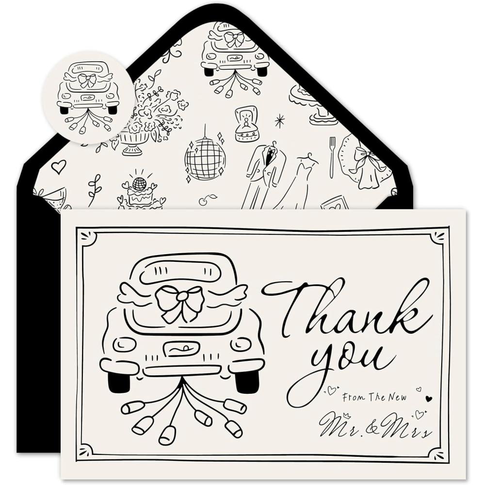 imageWhaline 50 Pack Boho Floral Thank You Cards Boxed Retro Flower Note Cards with Envelopes Stickers Fall Blank Card for Thanksgiving Bridal Shower Baby Shower Wedding Supplies 4 x 6 InchWedding