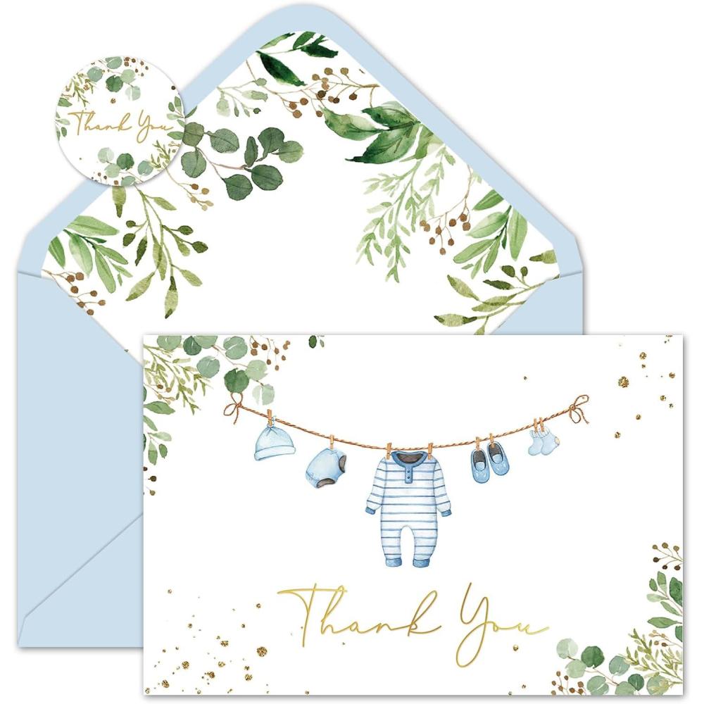 imageWhaline 50 Pack Boho Floral Thank You Cards Boxed Retro Flower Note Cards with Envelopes Stickers Fall Blank Card for Thanksgiving Bridal Shower Baby Shower Wedding Supplies 4 x 6 InchBaby Clothes