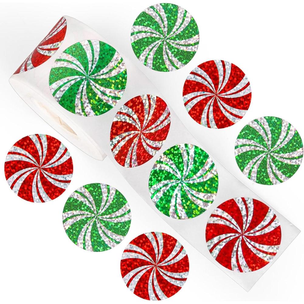 imageWhaline Fall Thanksgiving Pumpkin Stickers Roll Glitter Pumpkin Paper Decal 3 Color Sparkly Autumn SelfAdhesive Decorative Stickers for Envelope Journal Decor Party Supplies 500PcsChristmas Candy