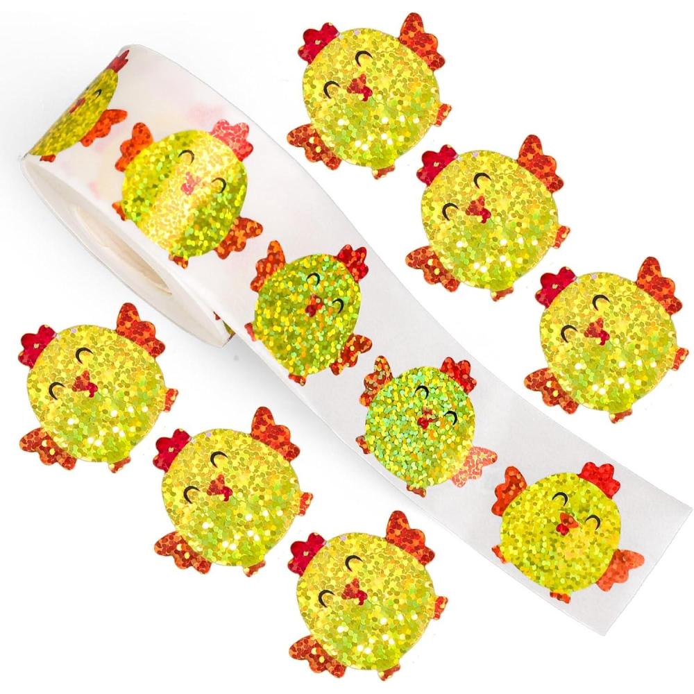 imageWhaline Halloween Pumpkin Stickers Roll Laser Pumpkin Shape Waterproof Decals Orange Sparkly SelfAdhesive Stickers for Halloween Trick or Treat Party Envelope Scrapbook Decor 500PcsChick