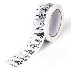 Whaline 109 Yard Halloween Packaging Tape Black Spider Web Bat Spider Pattern Tape Waterproof Shipping Tape for Small Business DIY Crafts Box Carton Decor(Christmas Tree)