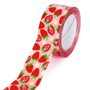 Whaline 109 Yard Halloween Packaging Tape Black Spider Web Bat Spider Pattern Tape Waterproof Shipping Tape for Small Business DIY Crafts Box Carton Decor(Strawberry)