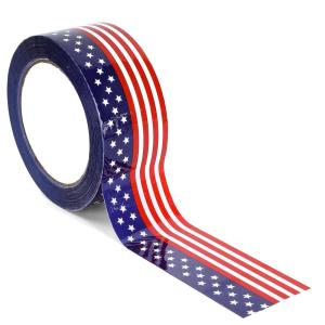 Whaline 109 Yard Halloween Packaging Tape Black Spider Web Bat Spider Pattern Tape Waterproof Shipping Tape for Small Business DIY Crafts Box Carton Decor(Patriotic)