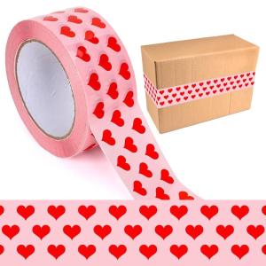 Whaline 109 Yard Halloween Packaging Tape Black Spider Web Bat Spider Pattern Tape Waterproof Shipping Tape for Small Business DIY Crafts Box Carton Decor(Pink Red Love Heart)