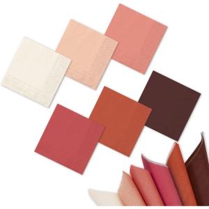 Whaline 120Pcs Fall Cocktail Napkins 6 Autumn Color Disposable Napkins Multi-color Paper Beverage Napkins for Fall Harvest Thanksgiving Party Supplies(Rust Color)