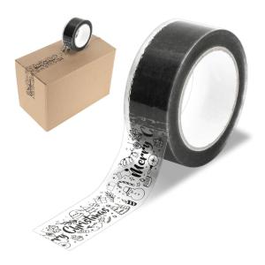 Whaline Halloween Packing Tape 100 Yard Cute Ghost Decorative Sticky Gift Wrapping Tape for DIY Crafts Small Business Sealing Boxes Mail Boxes Supplies(Merry Xmas)