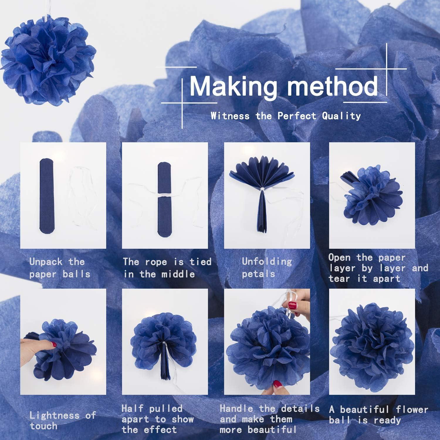 imageWhaline 4th of July Party Decorations Set Patriotic USA Flag Pennant Bunting Red White Blue Paper Fans Star Garland Hanging Streamers Tissue Pom Pom Flowers for Independence Day Decor 14Pcs