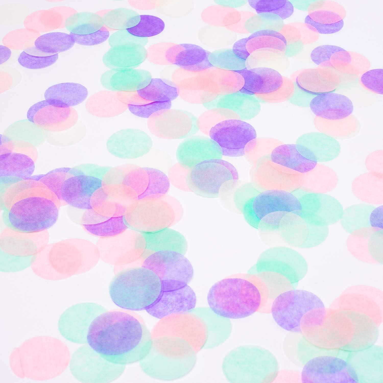 imageWhaline 1 Inch Paper Confetti Round Tissue Confetti 6000 Pieces Party Circle Paper Table Confetti for Balloon Wedding Holiday Birthday
