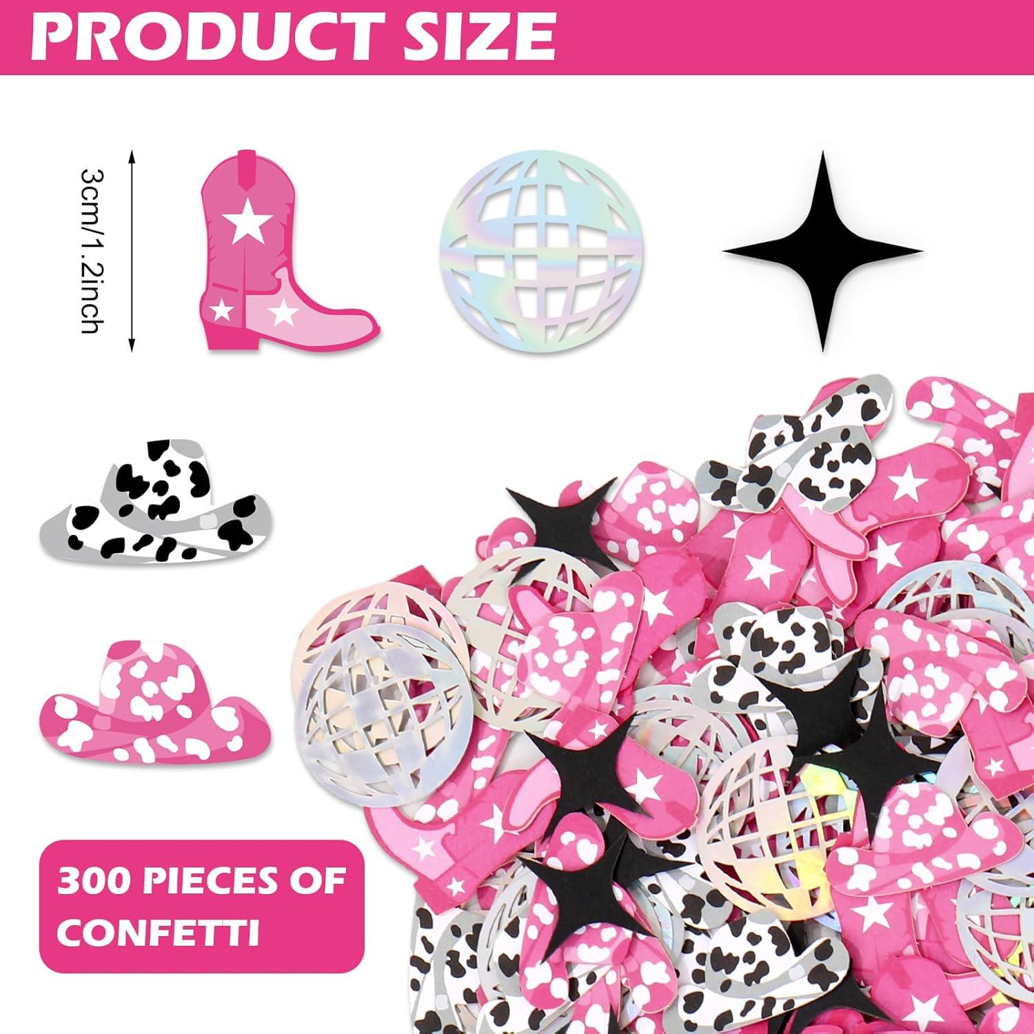 imageWhaline 300Pcs One Happy Dude Table Confetti Smile Face Lightning Star Shaped Confetti Yellow Black Table Centerpiece for First Birthday Party DecorationWestern Cowgirl Disco