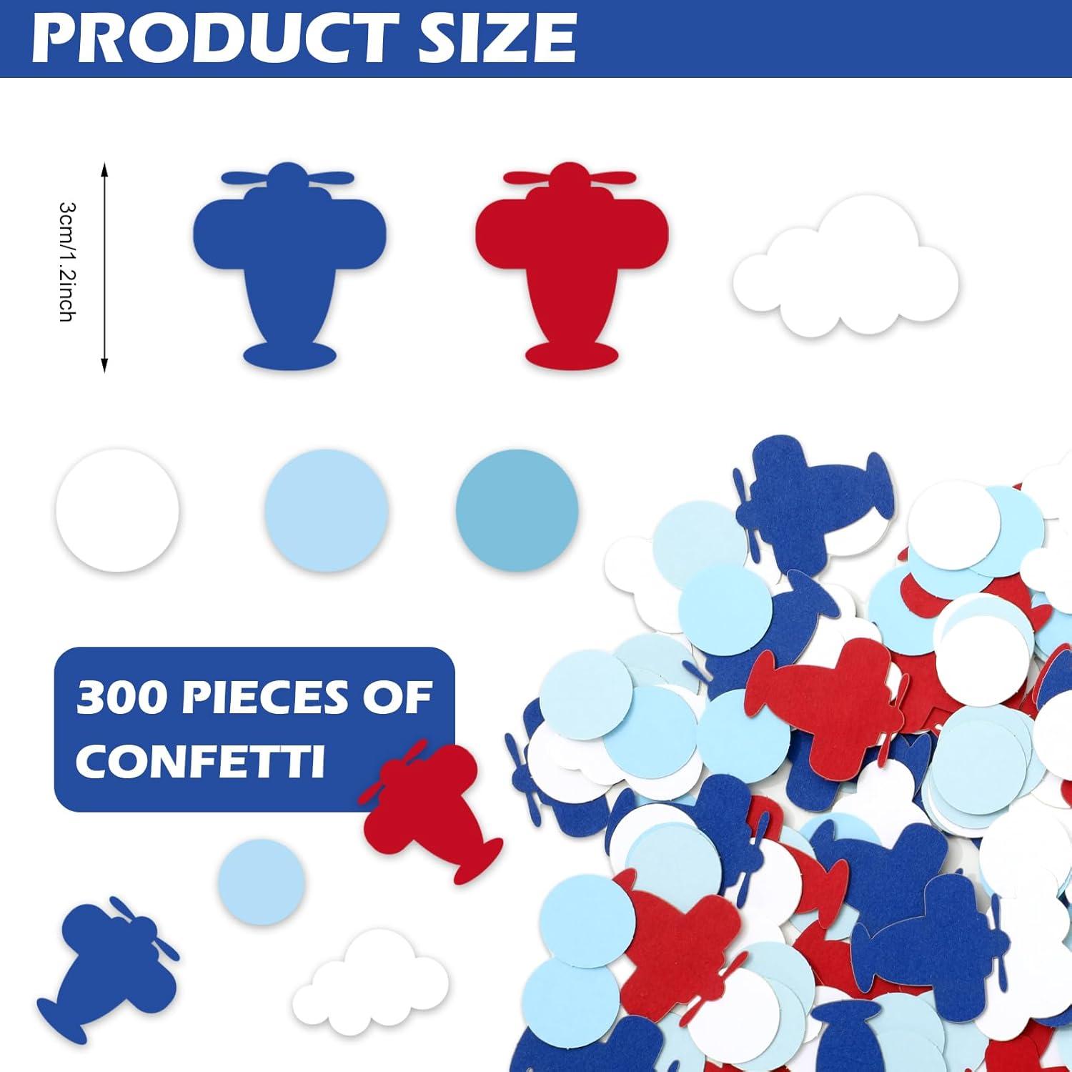 imageWhaline 300Pcs One Happy Dude Table Confetti Smile Face Lightning Star Shaped Confetti Yellow Black Table Centerpiece for First Birthday Party DecorationAirplane