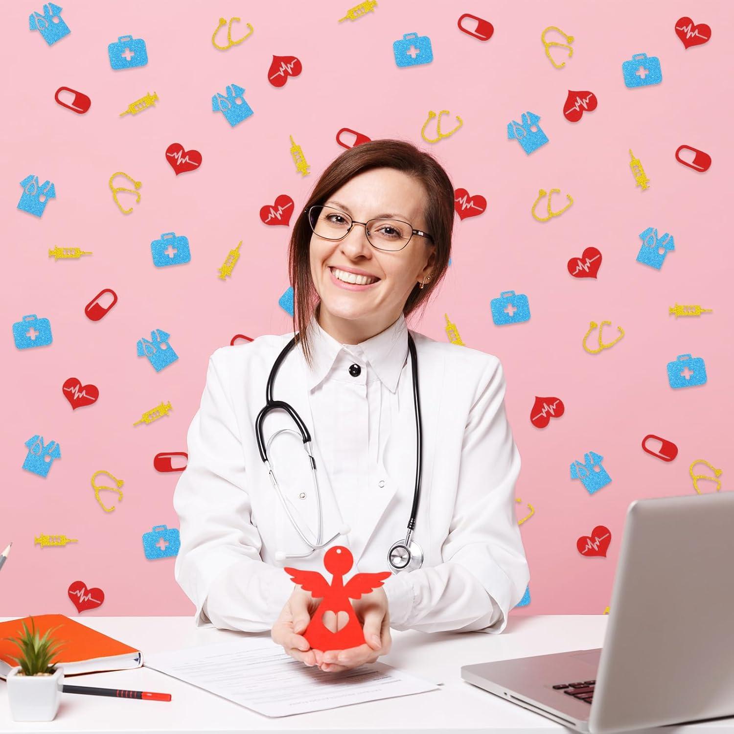 imageWhaline 300Pcs One Happy Dude Table Confetti Smile Face Lightning Star Shaped Confetti Yellow Black Table Centerpiece for First Birthday Party DecorationNurse