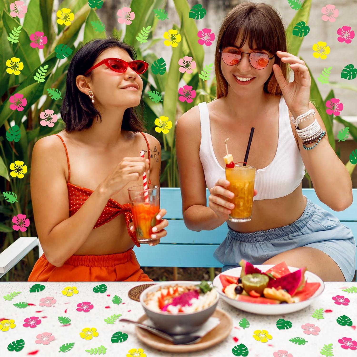 imageWhaline 300Pcs One Happy Dude Table Confetti Smile Face Lightning Star Shaped Confetti Yellow Black Table Centerpiece for First Birthday Party DecorationSummer Tropical