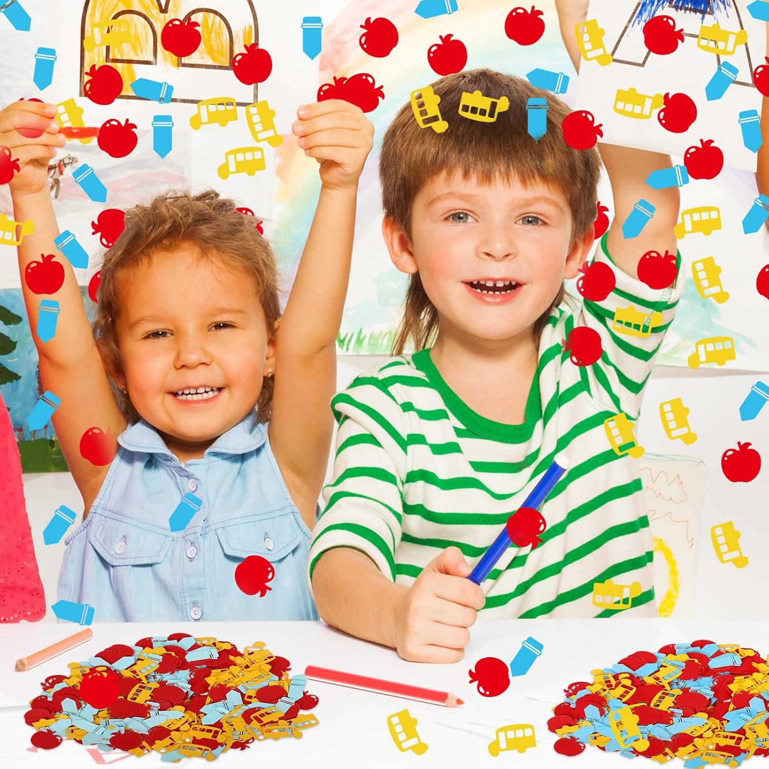 imageWhaline 300Pcs One Happy Dude Table Confetti Smile Face Lightning Star Shaped Confetti Yellow Black Table Centerpiece for First Birthday Party DecorationBack To School