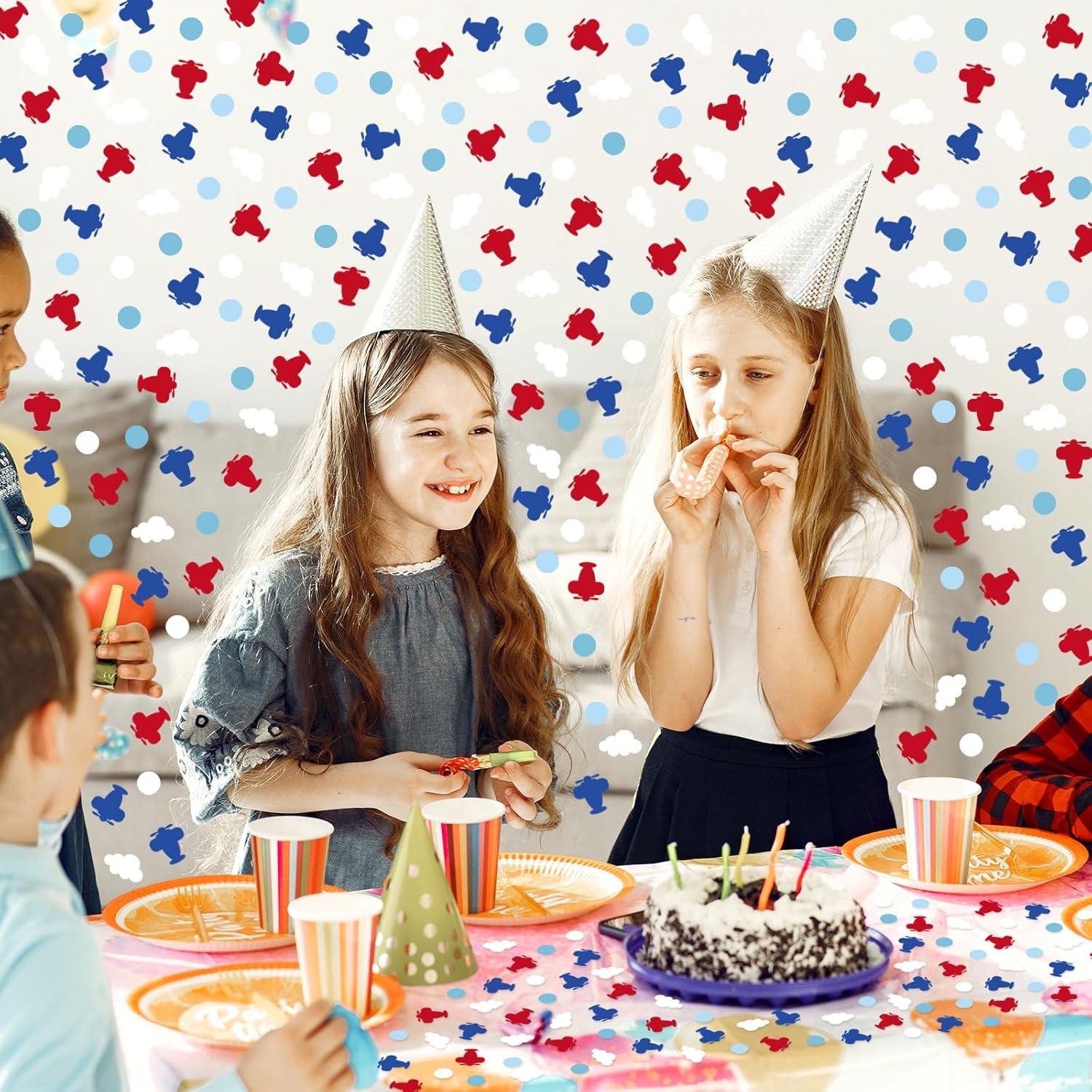 imageWhaline 300Pcs One Happy Dude Table Confetti Smile Face Lightning Star Shaped Confetti Yellow Black Table Centerpiece for First Birthday Party DecorationAirplane