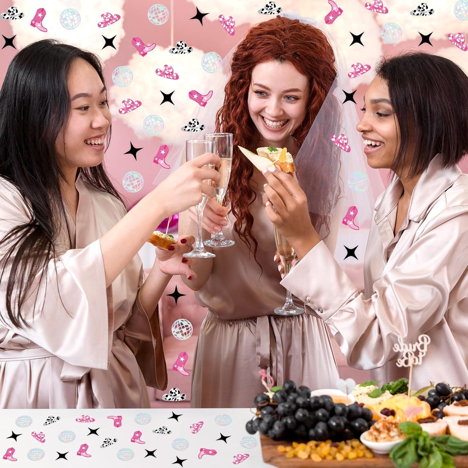 imageWhaline 300Pcs One Happy Dude Table Confetti Smile Face Lightning Star Shaped Confetti Yellow Black Table Centerpiece for First Birthday Party DecorationWestern Cowgirl Disco