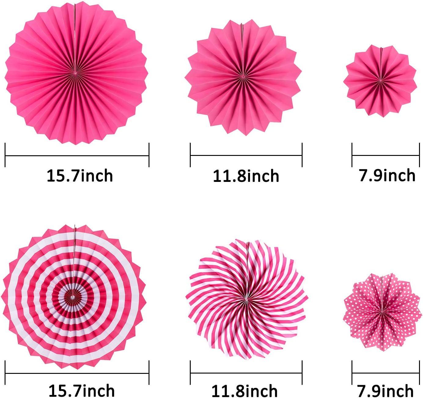 imageWhaline Flamingo Party Honeycomb Decoration Hawaii Flamingo Paper Fans Pink Pom Poms Flowers Paper Lanterns Flamingo Gold Banner for Summer Beach Luau Birthday Baby Shower Wedding Party 15Pcs