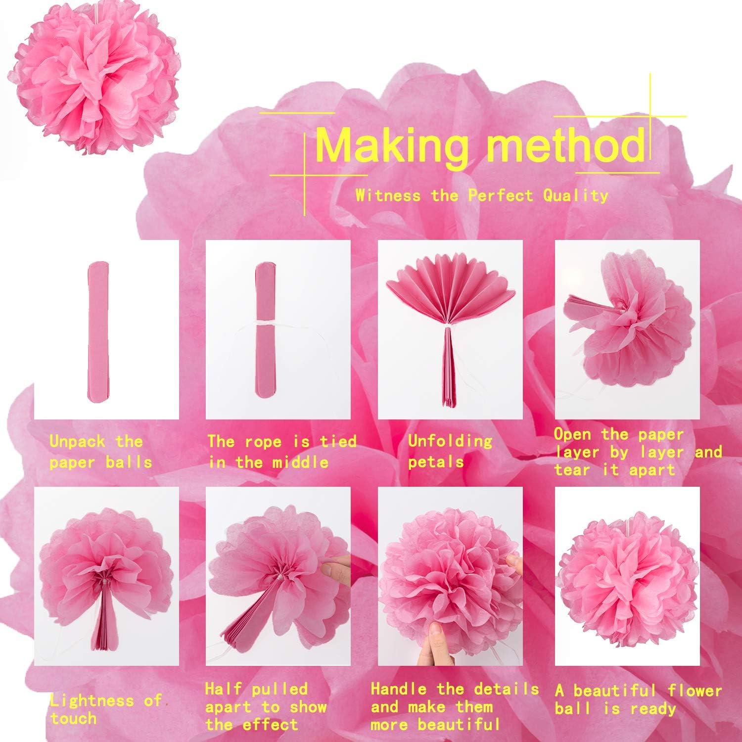 imageWhaline Flamingo Party Honeycomb Decoration Hawaii Flamingo Paper Fans Pink Pom Poms Flowers Paper Lanterns Flamingo Gold Banner for Summer Beach Luau Birthday Baby Shower Wedding Party 15Pcs