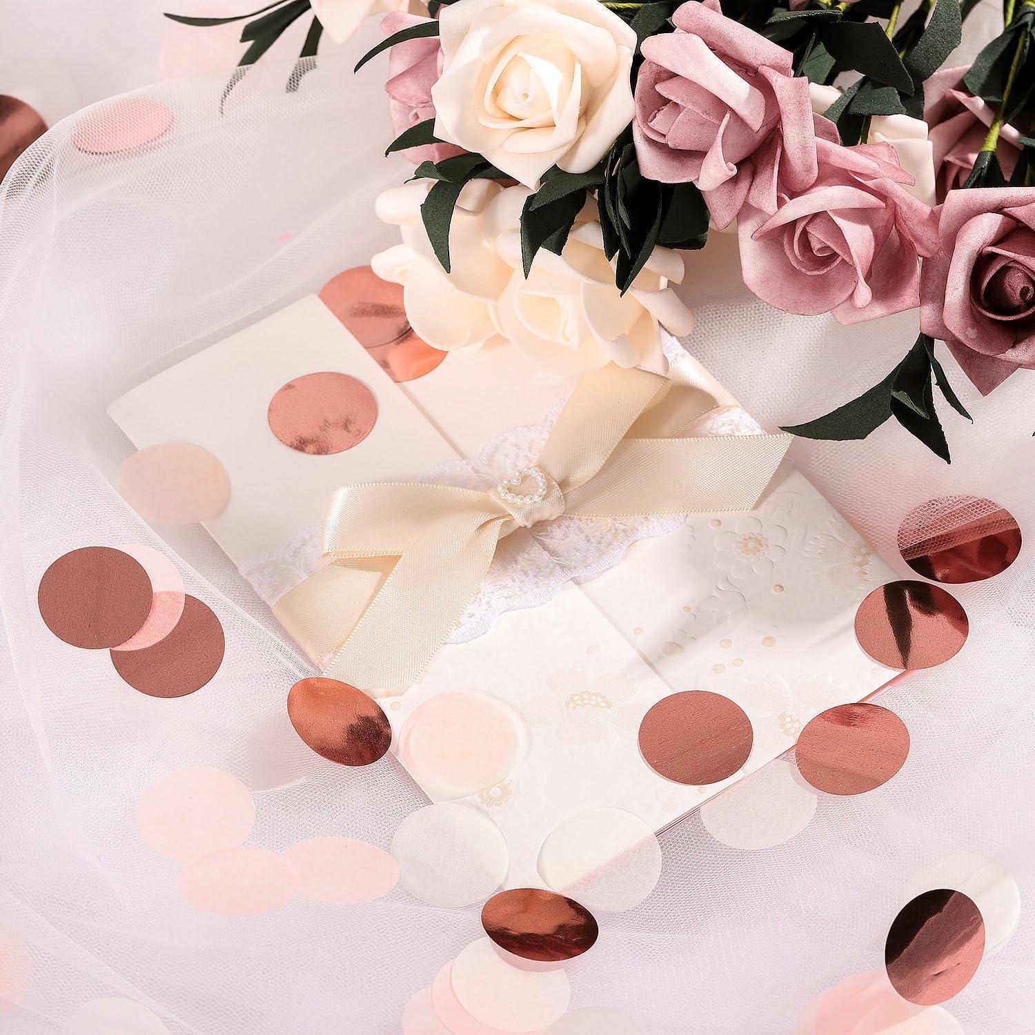 imageWhaline Round Tissue Paper Table Confetti Dots 1 Inch Rose Gold Mixed Colors for Wedding Birthday Party Decoration 211 oz