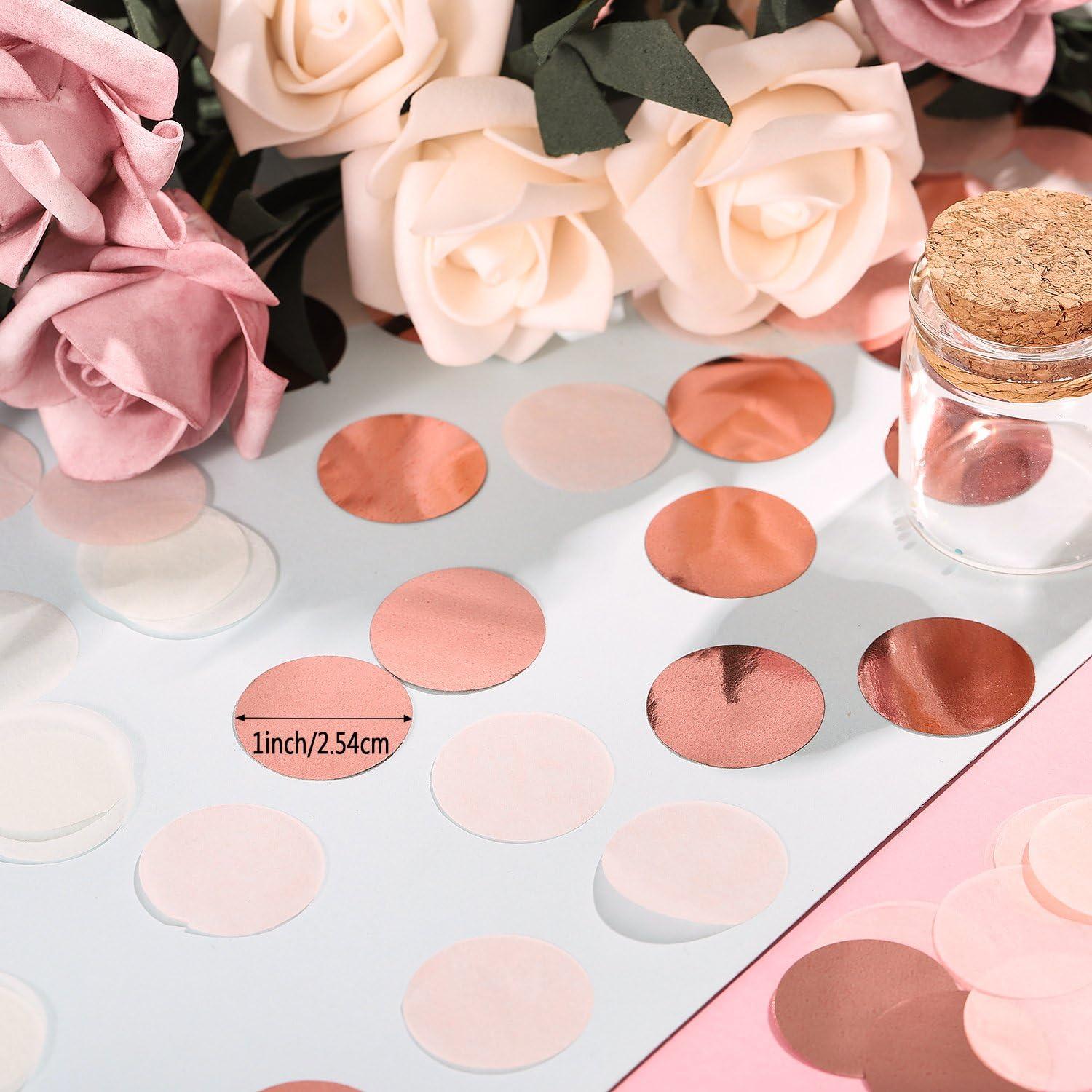 imageWhaline Round Tissue Paper Table Confetti Dots 1 Inch Rose Gold Mixed Colors for Wedding Birthday Party Decoration 211 oz