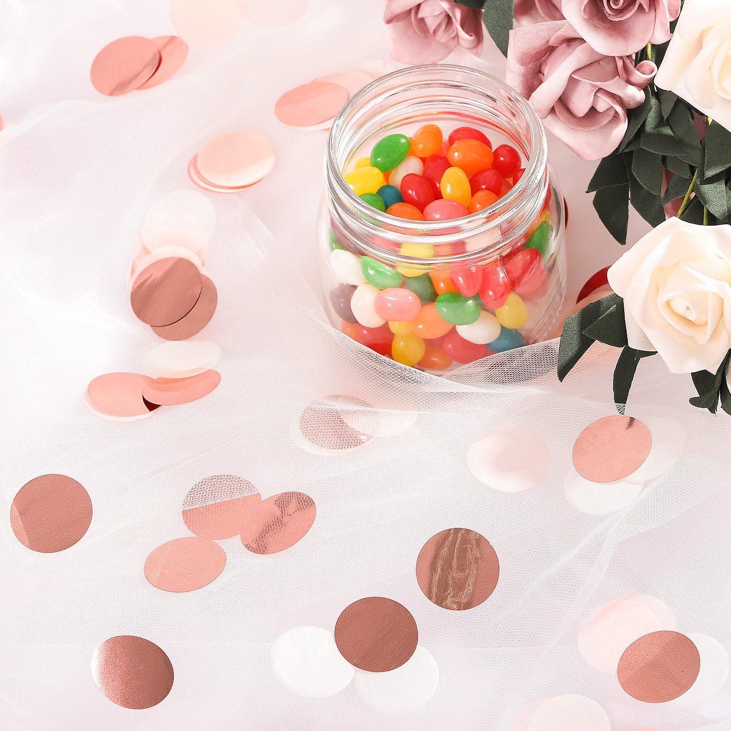 imageWhaline Round Tissue Paper Table Confetti Dots 1 Inch Rose Gold Mixed Colors for Wedding Birthday Party Decoration 211 oz