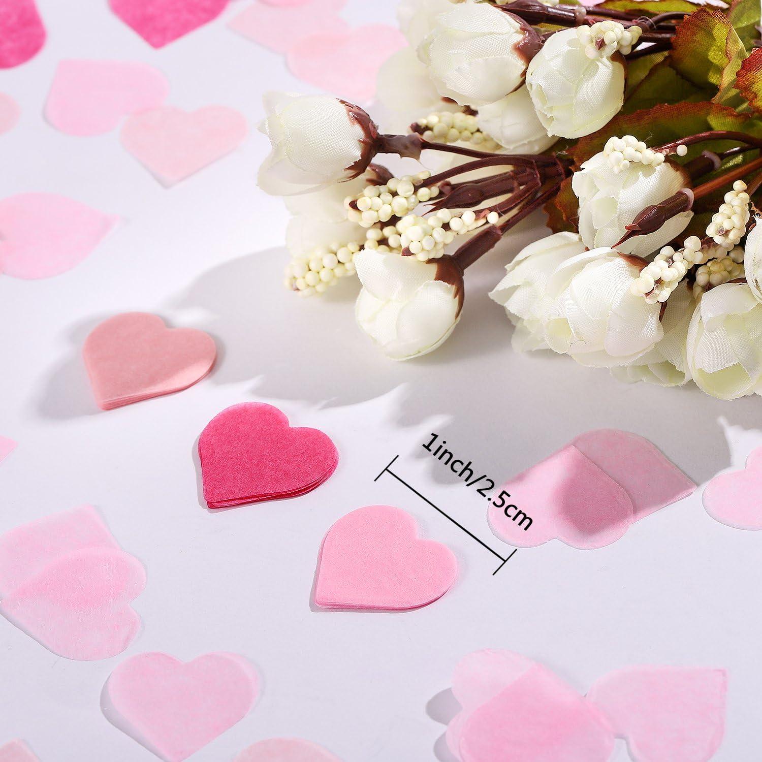 imageWhaline Valentines Day 1 Inch Heart Paper Confetti Tissue Confetti 6000 Pieces confetti Party Table Decorations for Balloon Wedding Holiday Birthday