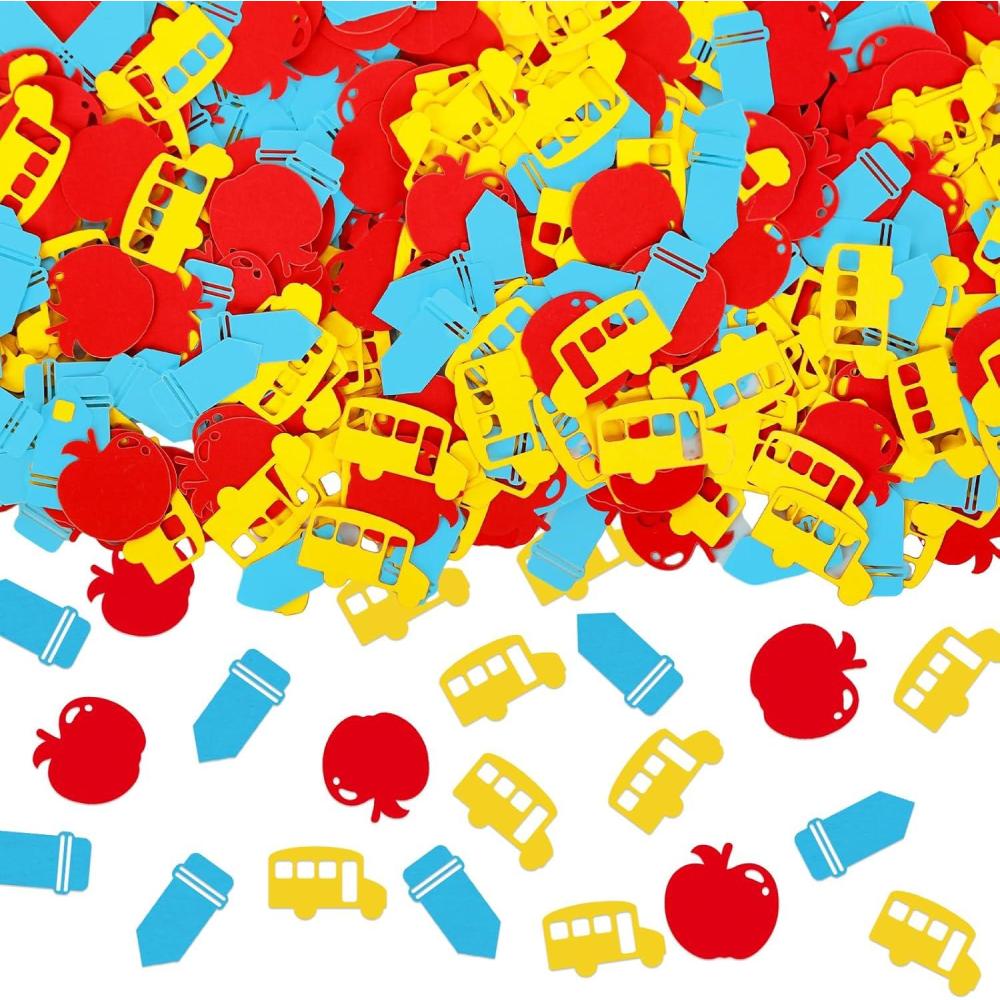 imageWhaline 300Pcs One Happy Dude Table Confetti Smile Face Lightning Star Shaped Confetti Yellow Black Table Centerpiece for First Birthday Party DecorationBack To School