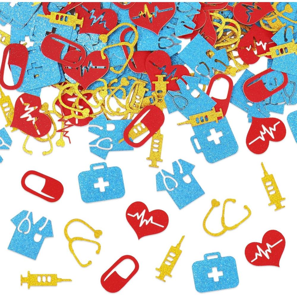 imageWhaline 300Pcs One Happy Dude Table Confetti Smile Face Lightning Star Shaped Confetti Yellow Black Table Centerpiece for First Birthday Party DecorationNurse