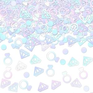 Whaline 300Pcs One Happy Dude Table Confetti Smile Face Lightning Star Shaped Confetti Yellow Black Table Centerpiece for First Birthday Party Decoration(Diamond Ring)