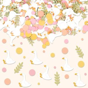 Whaline 300Pcs One Happy Dude Table Confetti Smile Face Lightning Star Shaped Confetti Yellow Black Table Centerpiece for First Birthday Party Decoration(One Silly Goose)