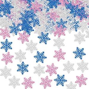 Whaline 300Pcs One Happy Dude Table Confetti Smile Face Lightning Star Shaped Confetti Yellow Black Table Centerpiece for First Birthday Party Decoration(Winter)