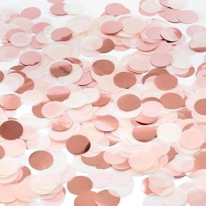 Whaline Round Tissue Paper Table Confetti Dots 1 Inch Rose Gold Mixed Colors for Wedding Birthday Party Decoration (2.11 oz)