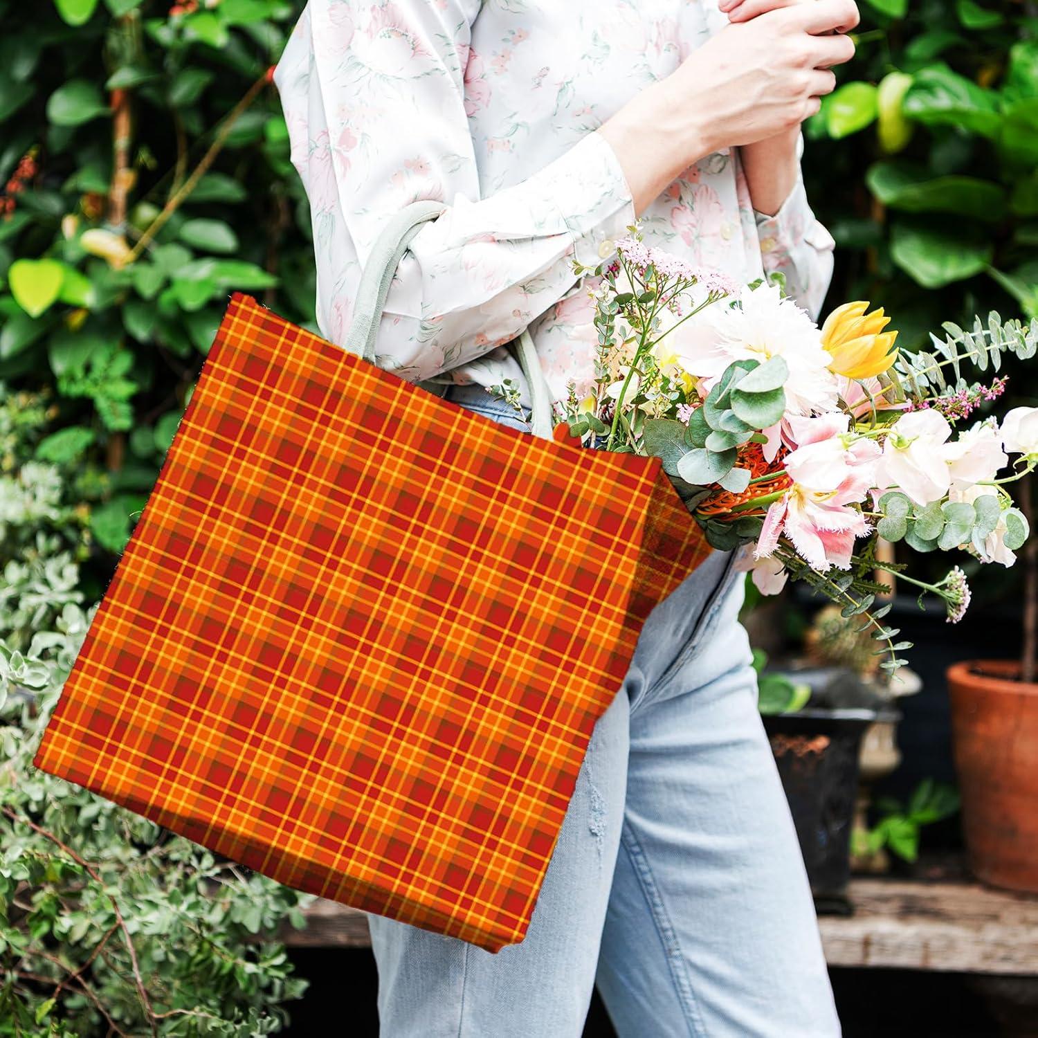 imageWhaline 12Pcs Fall Cotton Fabric Bundles 18 x 22 Inch Autumn Buffalo Plaid Fat Quarters Plaid Quilting Patchwork Squares Sewing Fabrics for Harvest Thanksgiving DIY Handmade Craft Home Party Decor18 x 22 Inch