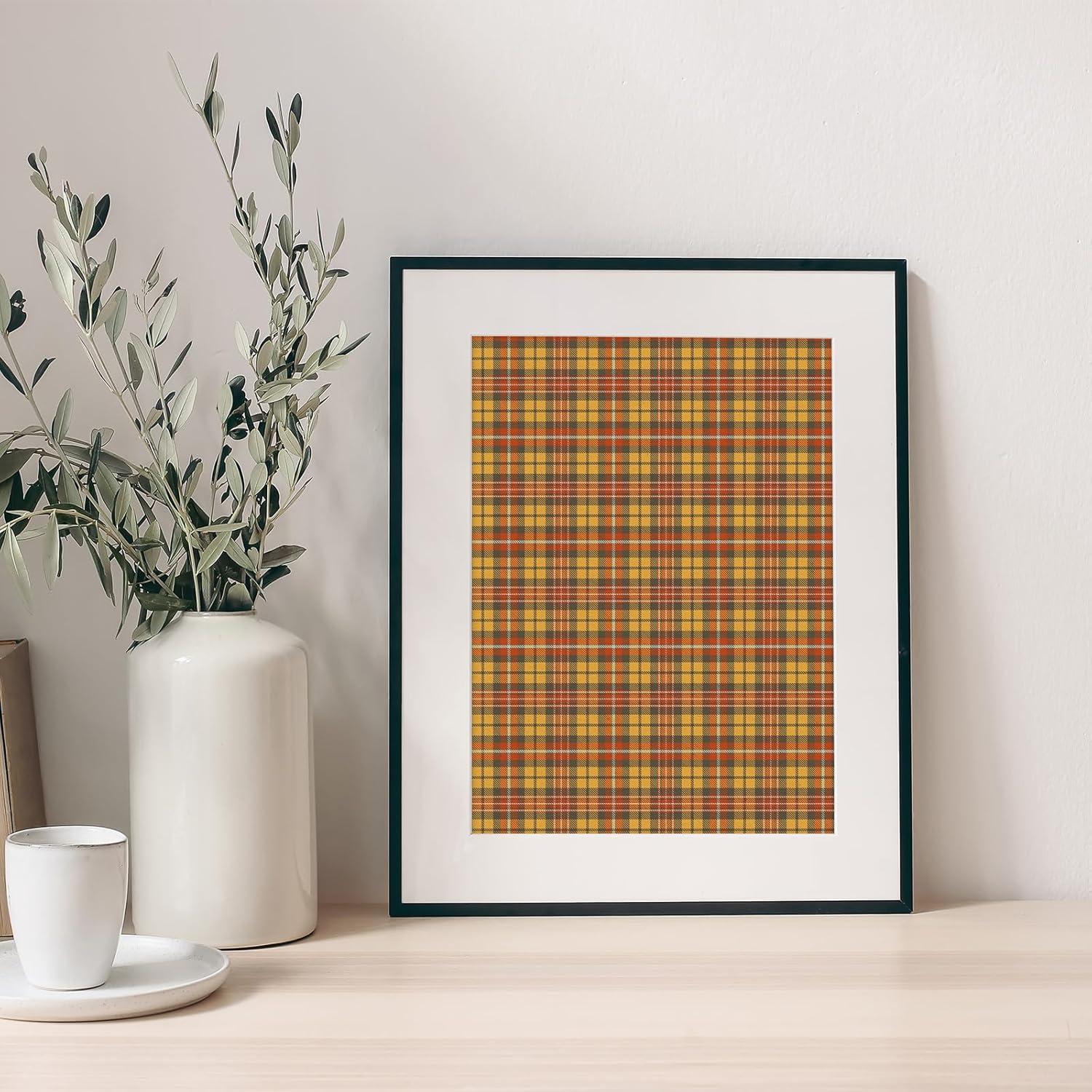 imageWhaline 40 Pcs Fall Plaid Pattern Paper Autumn Themed Scrapbook Double Sided Colorful Decorative Craft Paper For Holiday DIY Craft Card Making Scrapbook Photo Album Decoration 59 x 59 Inch55 x 83 Inch