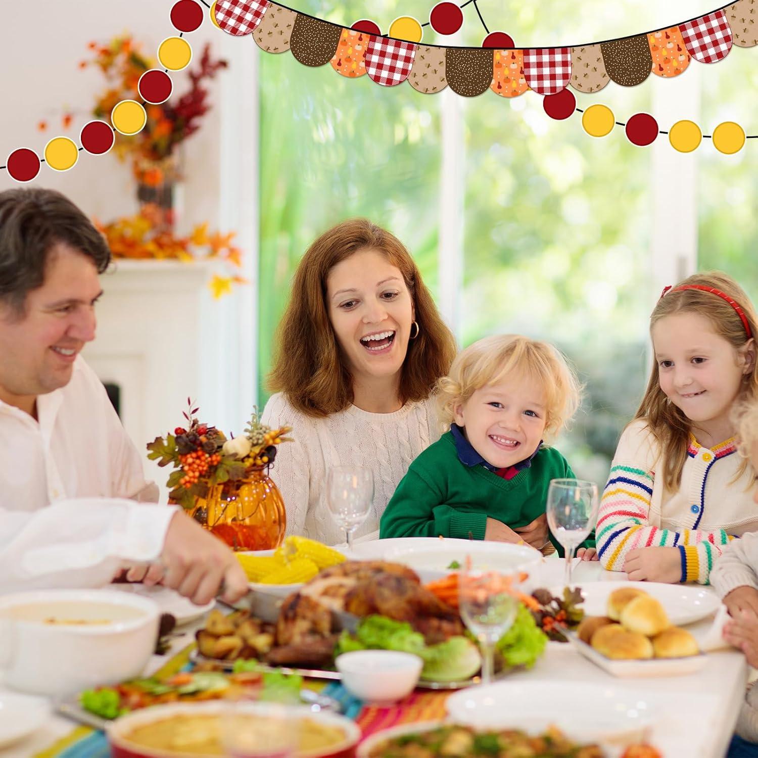 imageWhaline 88Pcs Thanksgiving Bulletin Board Kit Pumpkin Turkey Maple Leaf Bulletin Board Set Happy Turkey Day Decoration Borders Cutouts with Glue Points for Fall Classroom Office Home Wall Decor