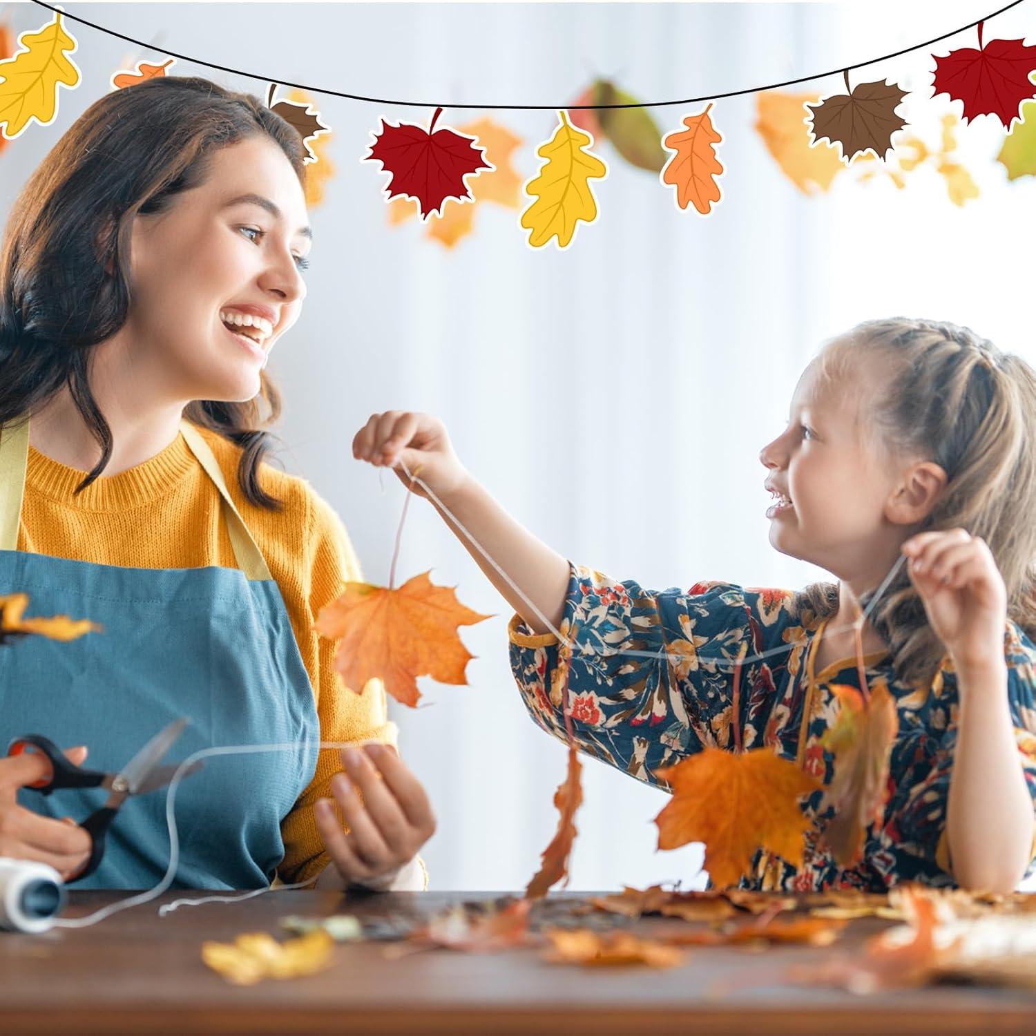 imageWhaline 88Pcs Thanksgiving Bulletin Board Kit Pumpkin Turkey Maple Leaf Bulletin Board Set Happy Turkey Day Decoration Borders Cutouts with Glue Points for Fall Classroom Office Home Wall Decor