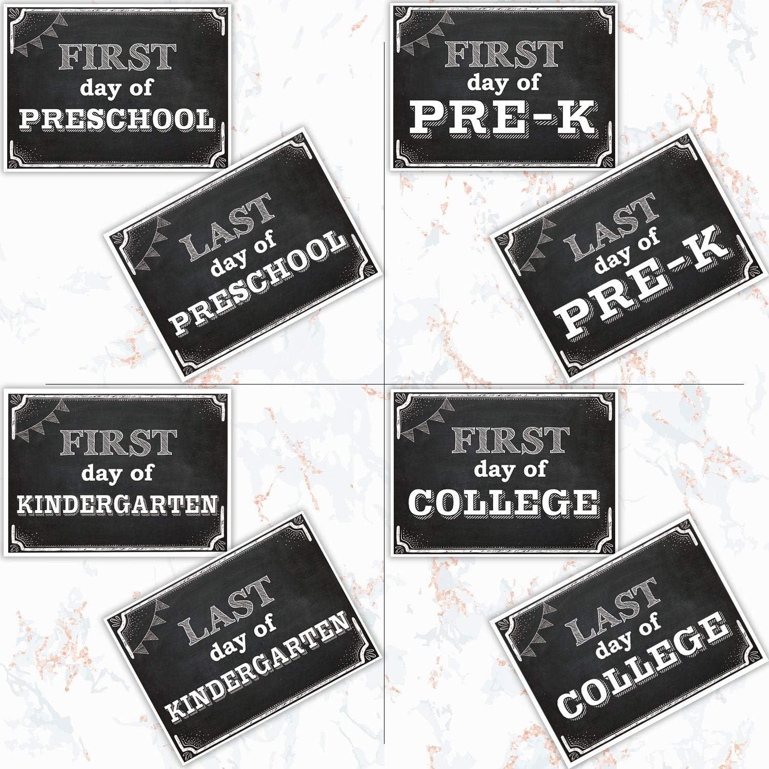 image:imageWhaline Back to School Signs 16 Grades First Day amp Last Day Sign Reversible Chalkboard Style Paper Photo Sign from Preschool to College for Girl Boy